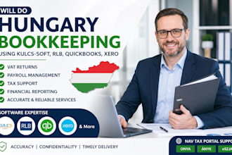 do hungary bookkeeping, using kulcssoft,rlb, quickbooks,payroll and tax support