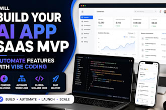 build your ai app, saas mvp app, and automate features with vibe coding, webapps