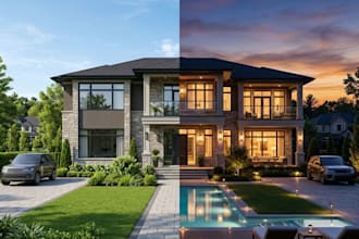 create stunning day to dusk real virtual twilight estate property photos