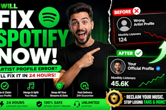 fix your spotify artist profile error and split your music