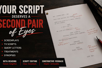 beta read any movie script screenplay synopsis query letter for agent submission