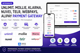 ingrate unlimt, mollie, klarna, nuvei, telr, webpays, alipay payment gateway