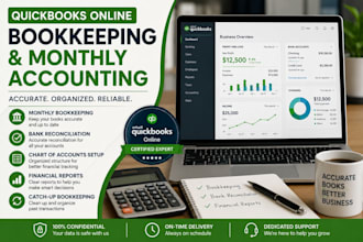 do quickbooks online bookkeeping, bank reconciliation, and monthly accounting