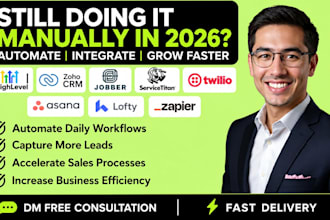 setup gohighlevel zoho CRM jobber servicetitan twilio sms asana lofty zapier
