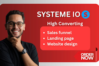 setup sales funnel systeme io landing page systeme io website design