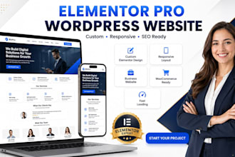 build elementor pro wordpress website for business and ecommerce