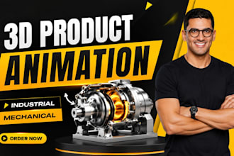 create photorealistic 3d product animation for industrial and mechanical product