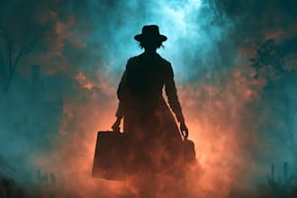 design a terrifying horror book cover illustration