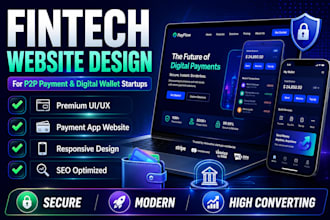 design fintech, p2p payment, digital wallet, and banking website payment app web