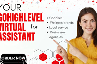 be your creative virtual assistant for gohighlevel va, CRM setup, funnel