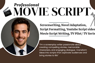 be your movie script writer and screenplay TV series for script plot development