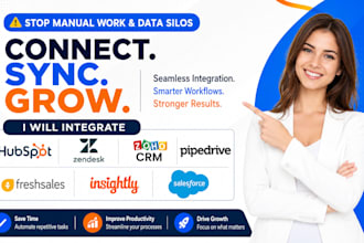 integrate hubspot zendesk zoho crm pipedrive freshsale insightly with salesforce
