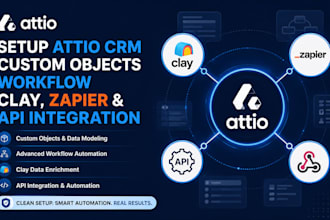 setup attio CRM custom objects workflow clay zapier API integration