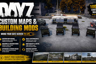 setup custom dayz sever maps, loot system, dayz building, server mods