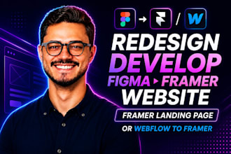 redesign develop figma framer website framer landing page, do webflow to framer