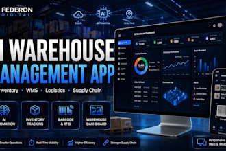 build ai warehouse mobile app, logistics, vendor, pick, pack management software