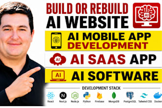 be saas full stack developer for ai software web app ai saas website or app