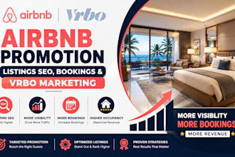 do airbnb promotion, listings SEO, bookings and vrbo marketing