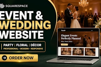design squarespace luxury wedding website, event decorator, party planner websit
