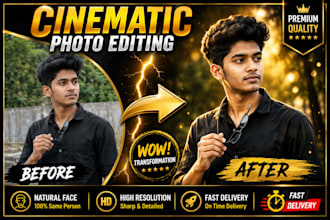 edit your photo into a premium cinematic portrait