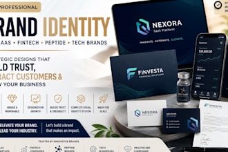 design professional saas fintech and peptide company brand identity logo design