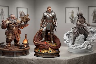 3d print and paint anime figure model action figure statues stl resin printing