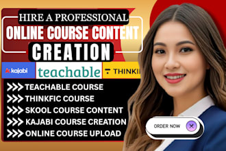 create online course content for thinkfic course kajabi course teachable course