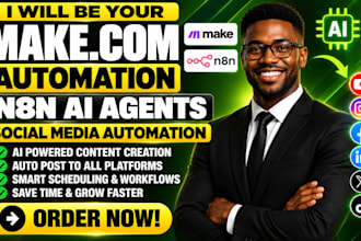 make social media automation make com automation n8n social media ai automation