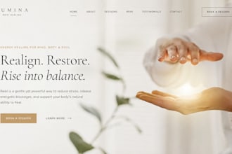 design squarespace reiki energy healer holistic website with booking