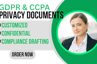 draft terms and conditions, gdpr privacy policy and ccpa compliance documents