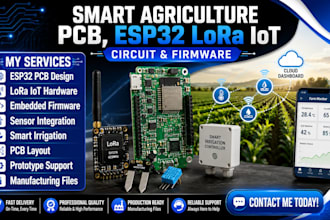 do smart agriculture pcb design, esp32 lora iot circuit and firmware