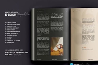 design branded attractive ebook, workbook, journals and other pdf