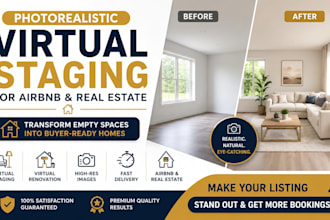 create photorealistic virtual staging for airbnb and real estate home renovation