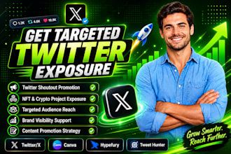 do twitter shoutout promotion for nft crypto projects and business brands