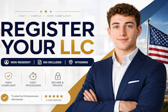 register your US llc for non residents in wyoming with ein number and an agent