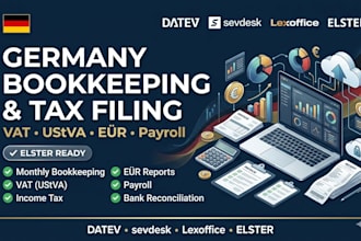 do germany bookkeeping vat ustva and eÜr tax filing via datev sevdesk elster