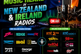 get your music heard in new zealand and ireland  radios