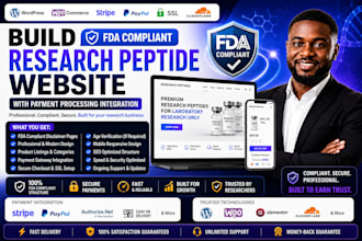 build fda compliant research peptide website with payment processing integration