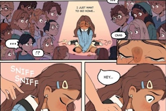 draw comic strip, comic panel, manga and webcomic pages