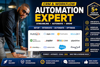 setup agile crm freshsales bitrix24 workflow quickbook hubspot zapier automation
