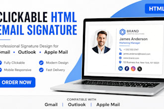 design clickable HTML email signature for gmail outlook apple mail