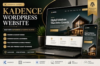 design a kadence wordpress website with gutenberg