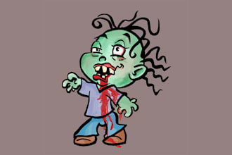 draw a lil zombie cartoon