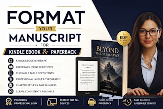 format fiction or nonfiction book for kindle ebook and paperback formatting