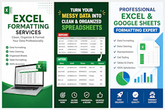 do microsoft excel data entry, formatting, charts and spreadsheets