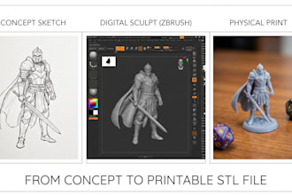 sculpt custom dnd miniature figurine for 3d printing  stl