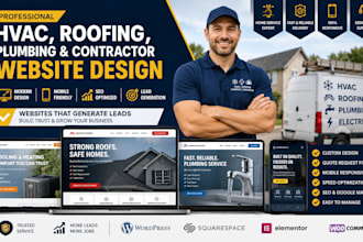 design hvac website, contractor, roofing, plumbing cleaning website development