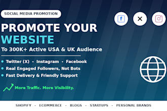 shoutout promote share your website link to 300m active USA UK twitter ig