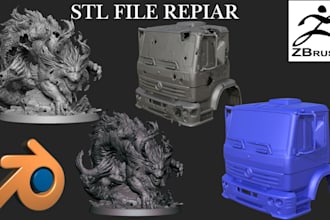 repair, fix and modify mesh stl and obj scan cleanup file for 3d printing