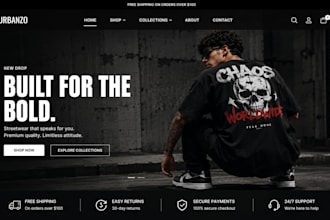 design a shopify clothing website fashion website streetwear clothing store